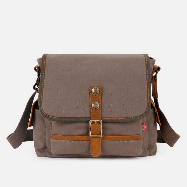 Vintage Messenger Bag aus Canvas mit großem Fassungsvermögen 