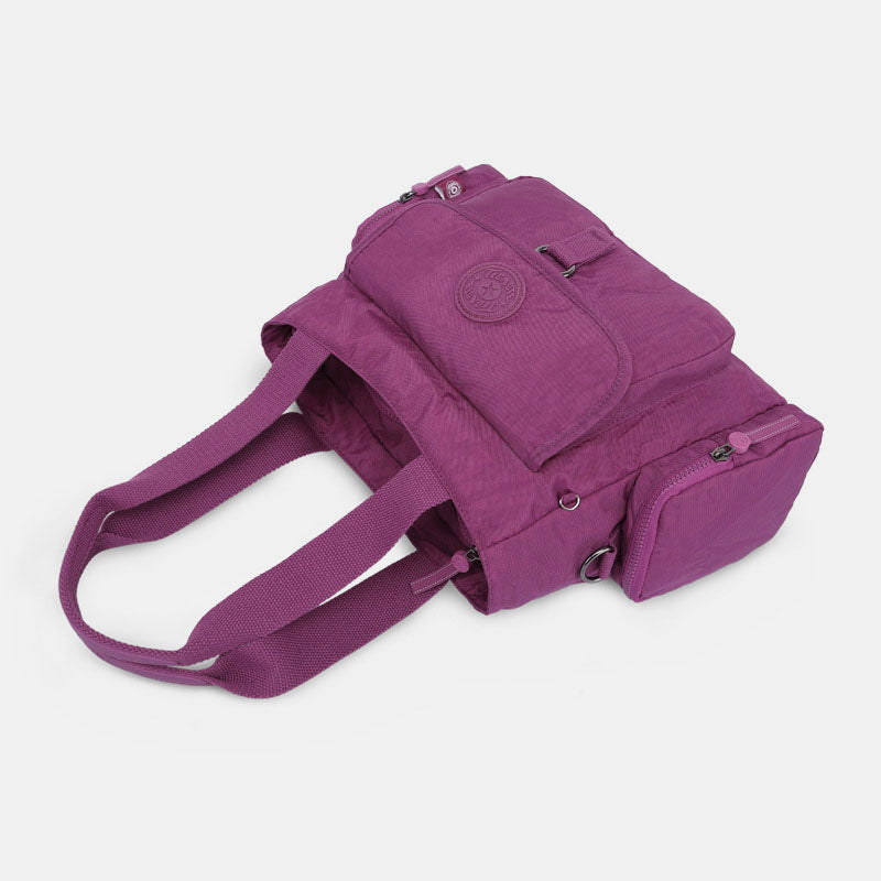 Damen Umhängetasche, leichte Schultertasche aus Nylon mit mehreren Taschen und Reißverschluss