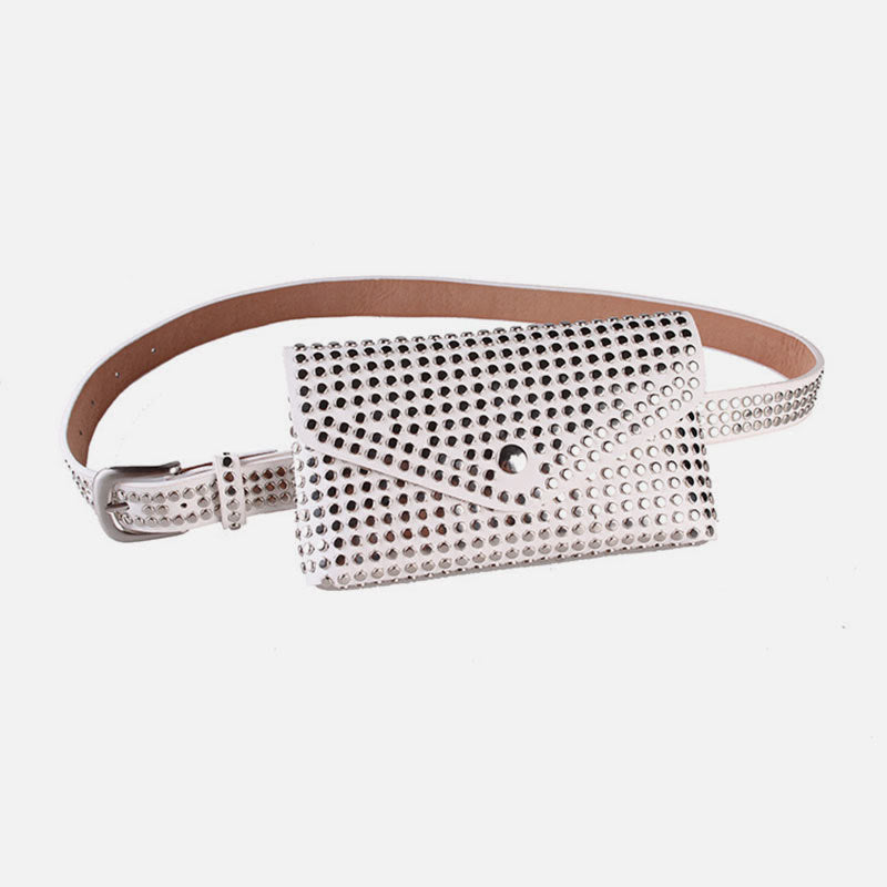 Punk-Gürteltasche für Damen mit funkelnden Nieten