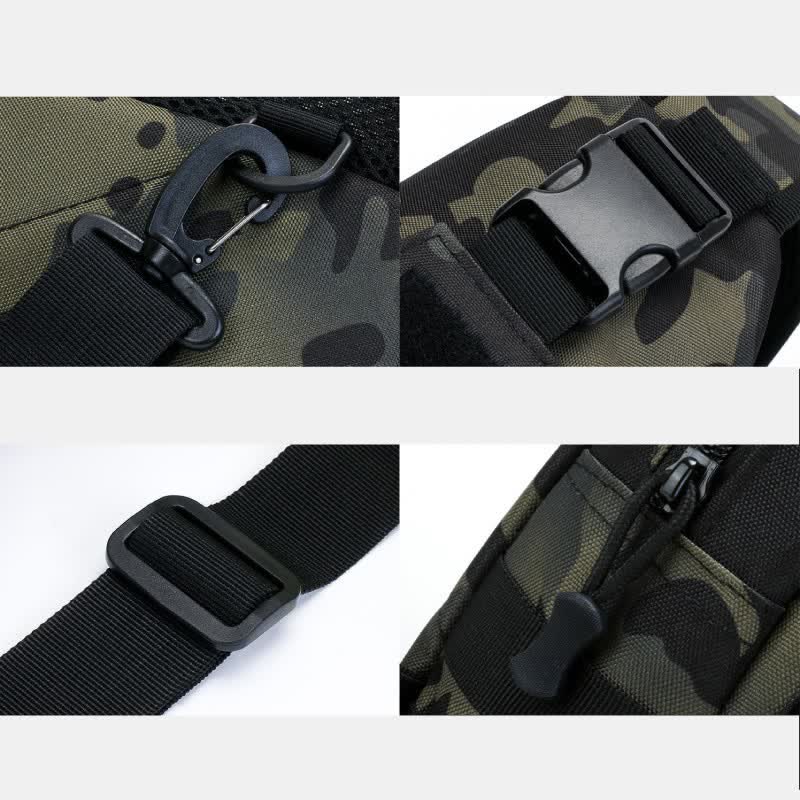 Taktische, militärische, leichte Schultertasche mit mehreren Taschen und USB-Ladeanschluss