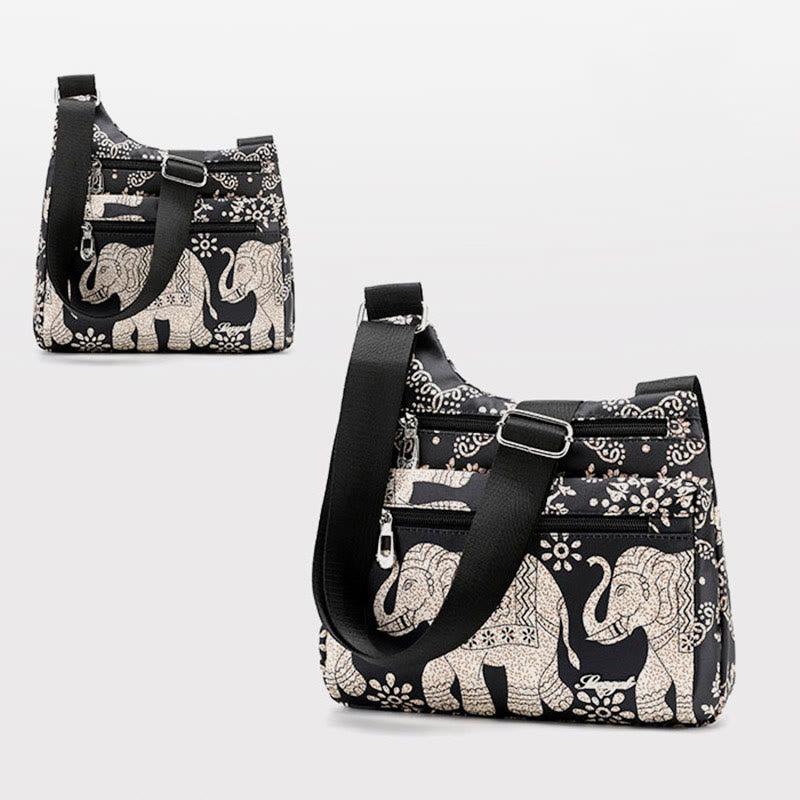 Umhängetasche für Damen aus Nylon mit Folk-Custom-Ethno-Druck