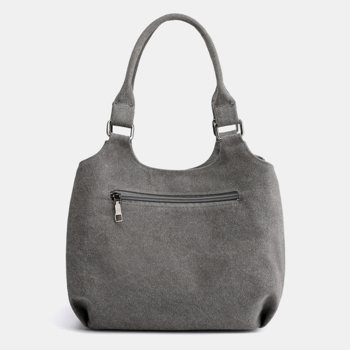 Tragetasche aus Canvas mit drei Fächern, leicht, funktional, Hobo-Handtasche
