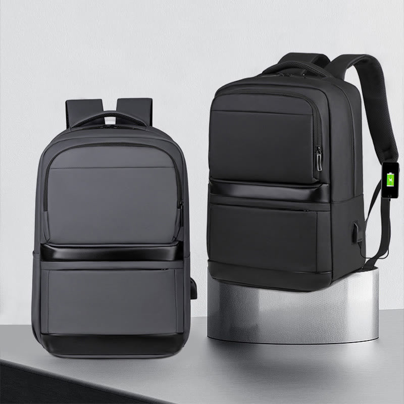 Sanfter Rucksack für Männer mit USB-Ladefunktion, große Business-Laptoptasche