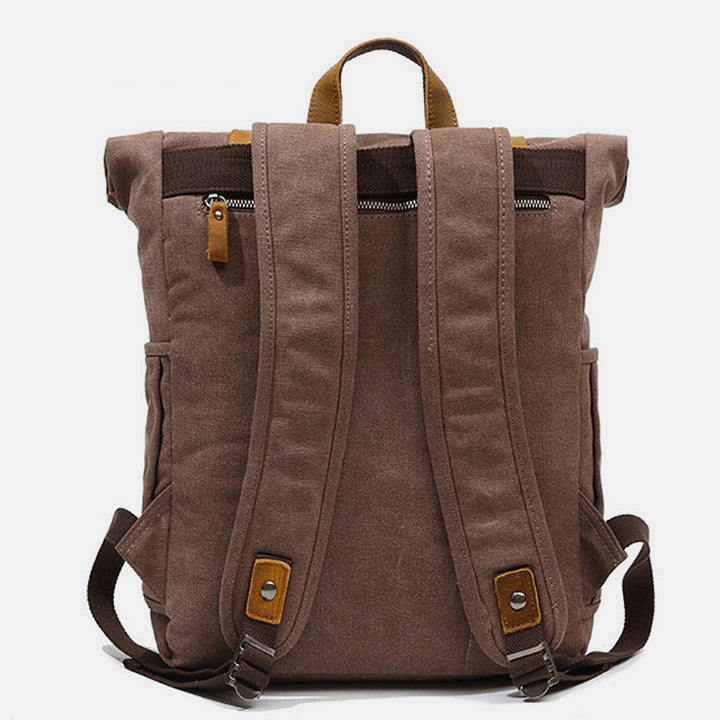 Unisex Canvas Leder Wandern Reise Rucksack Rucksack Schultasche Daypack
