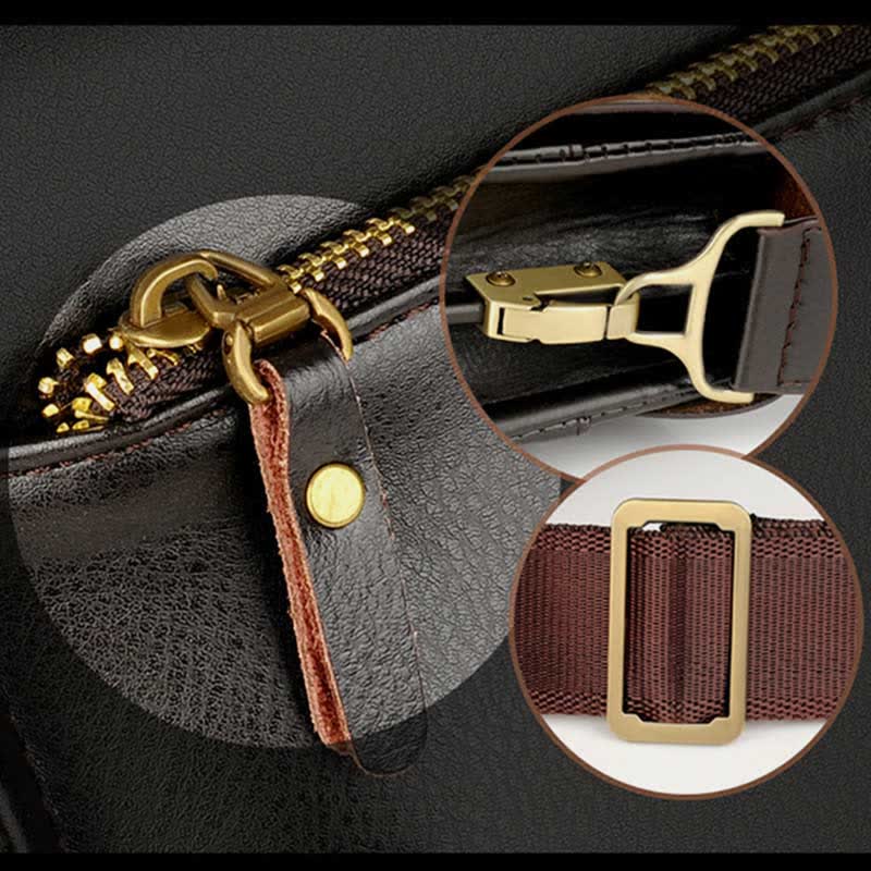 Herren Leder Umhängetasche Messenger Bag Reise Arbeit Business Satchel