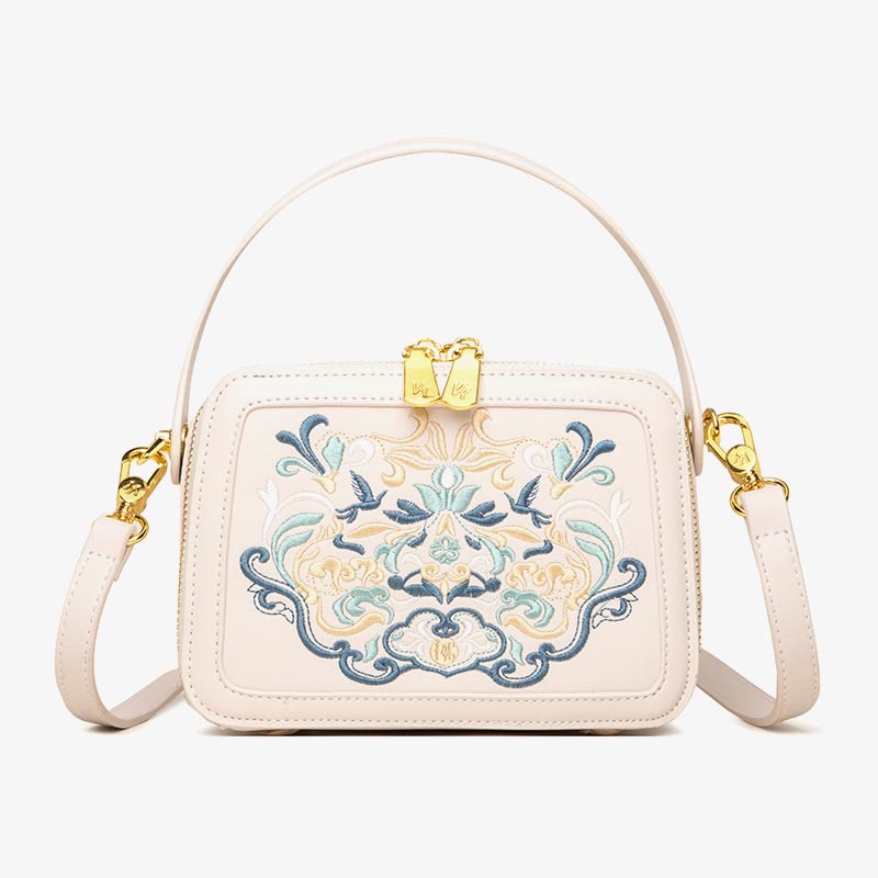 Top-Griff-Tasche für Frauen Vintage Stickerei Folk-Custom Shopping Umhängetasche