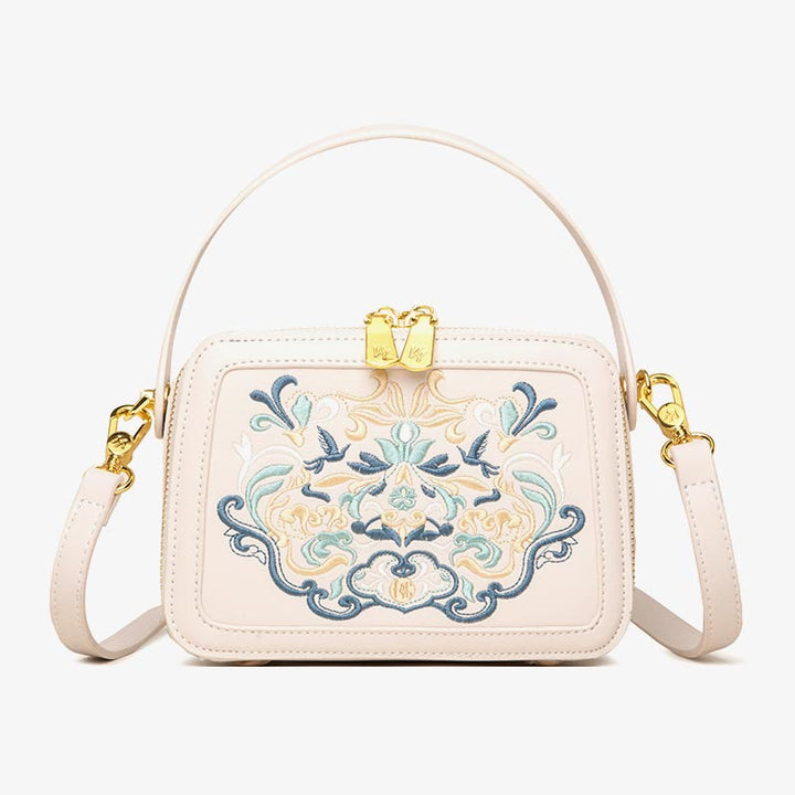 Top-Griff-Tasche für Frauen Vintage Stickerei Folk-Custom Shopping Umhängetasche