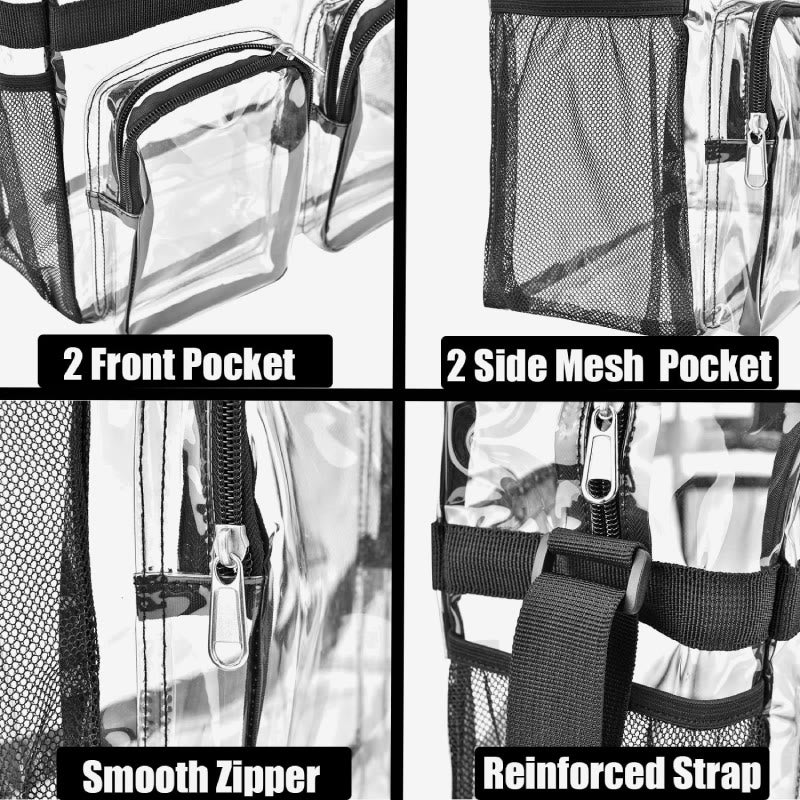 Tragetasche für Ausflüge, tragbare, transparente Umhängetasche mit mehreren Taschen