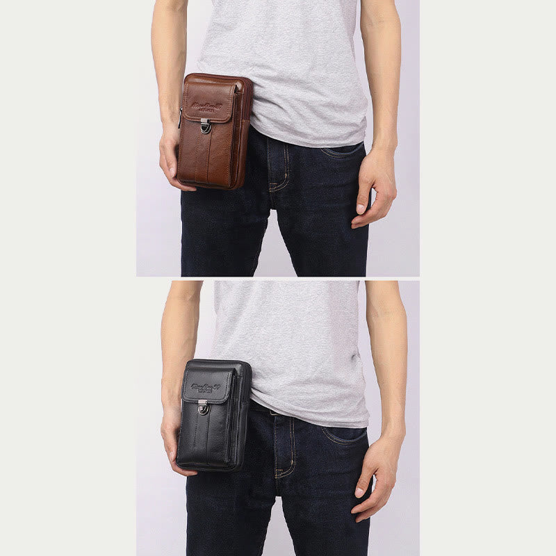 Kleine Umhängetasche für Herren, Business-Tasche aus echtem Leder, tragbar
