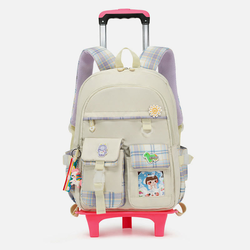 Schulrucksack für Kinder mit süßem Muster und Rollen