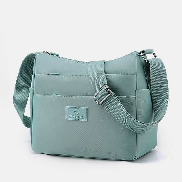 Geräumige Handtaschen mit mehreren Taschen für Damen, einfarbig, lässige Umhängetasche