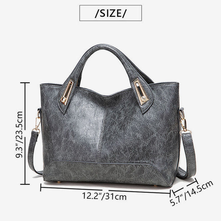Vintage Tote für Damen Wachs Echtleder Umhängetasche