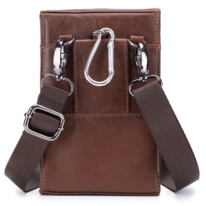 Echtes Leder Geldbörse Clutch Multi-Slot Gürteltasche mit Gürtelschlaufe Crossbody Strap
