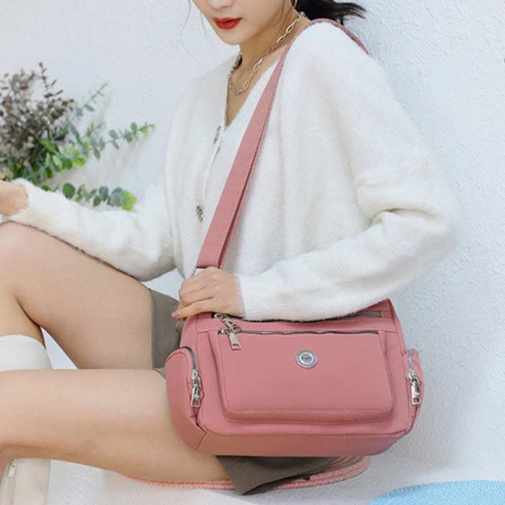 Umhängetasche mit mehreren Taschen für Damen, leicht, geräumig, Schultertasche