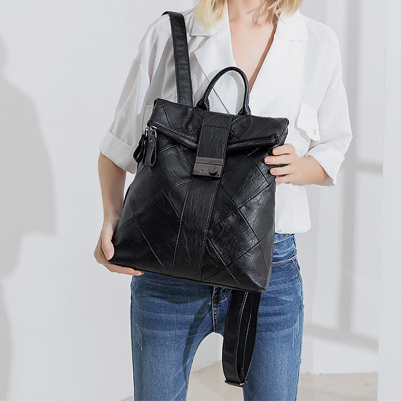 Diebstahlsicherer Vintage-Rucksack aus echtem Leder