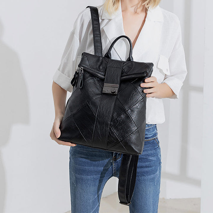 Diebstahlsicherer Vintage-Rucksack aus echtem Leder