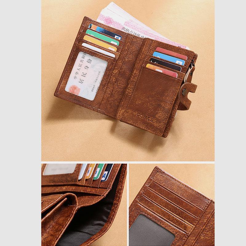 RFID Leder Retro Multifunktionale Geldbörse