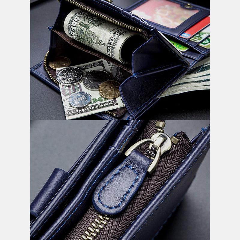 Echtes Leder Vintage Kartenhalter Geldklammer Geldbörse