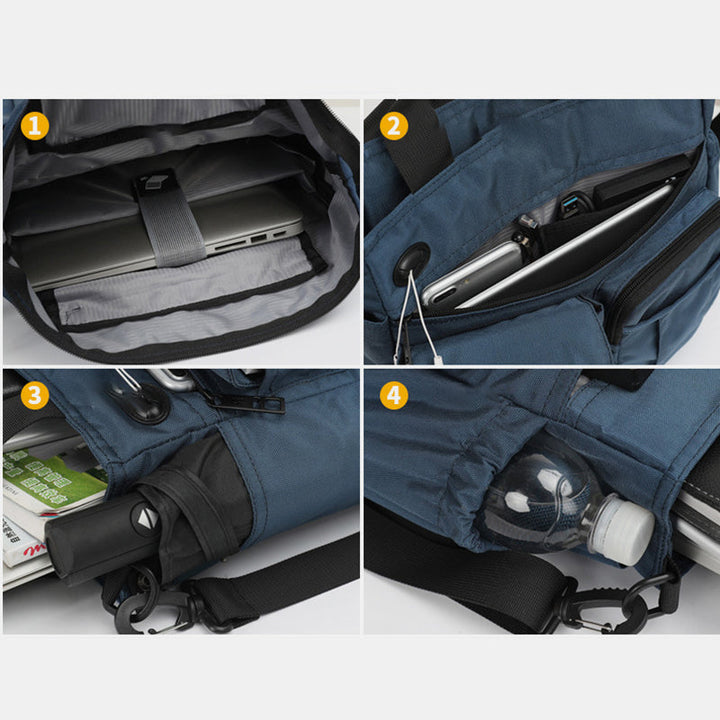 Skalierbare Umhängetasche mit großem Fassungsvermögen und mehreren Taschen