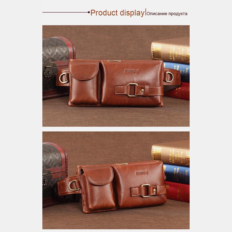Vintage Multi-Carry Schultertasche aus echtem Leder