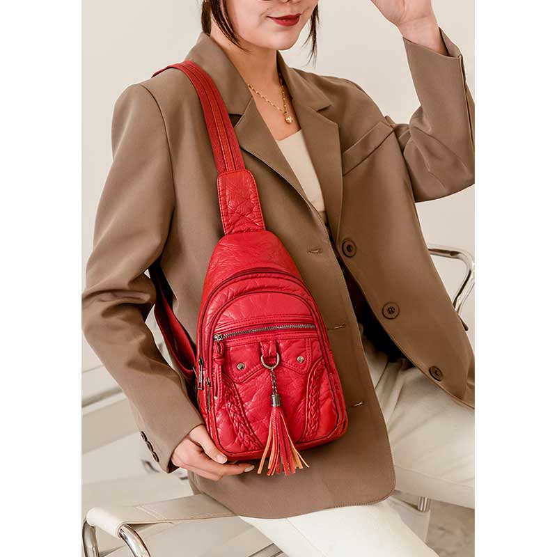 Vintage Schultertasche mit großem Fassungsvermögen