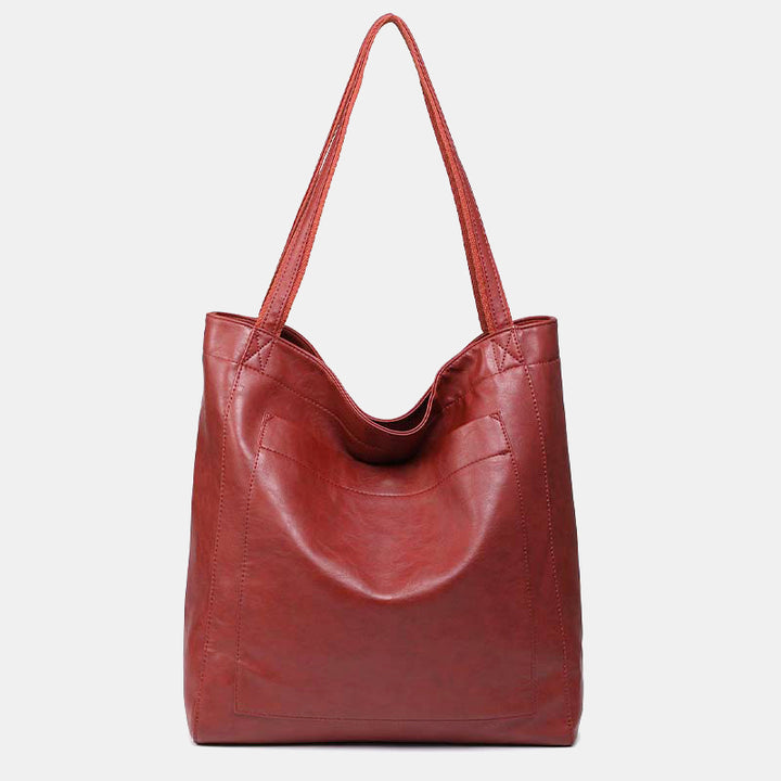 Extra große Tragetasche aus weichem PU-Leder für Damen
