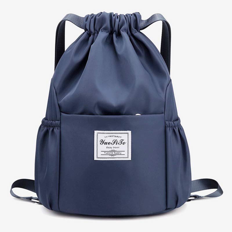 Wasserdichte String Bag Faltbarer Sport Gym Kordelzug Rucksack mit Seitentasche