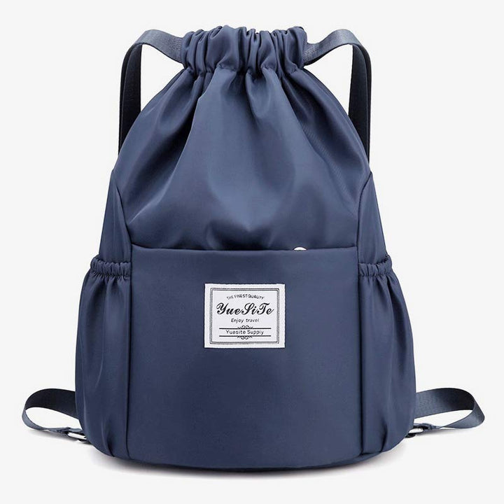 Wasserdichte String Bag Faltbarer Sport Gym Kordelzug Rucksack mit Seitentasche