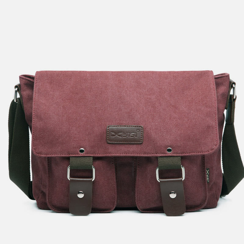 Kuriertasche für Herren, große Kapazität, lässige Schultertasche aus Segeltuch