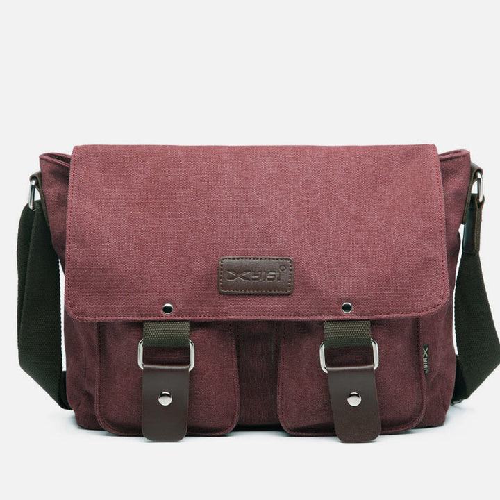 Kuriertasche für Herren, große Kapazität, lässige Schultertasche aus Segeltuch