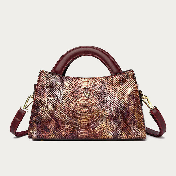 Top-Griff-Tasche für Damen Schlangenhaut-Maserungsform Elegante Umhängetasche
