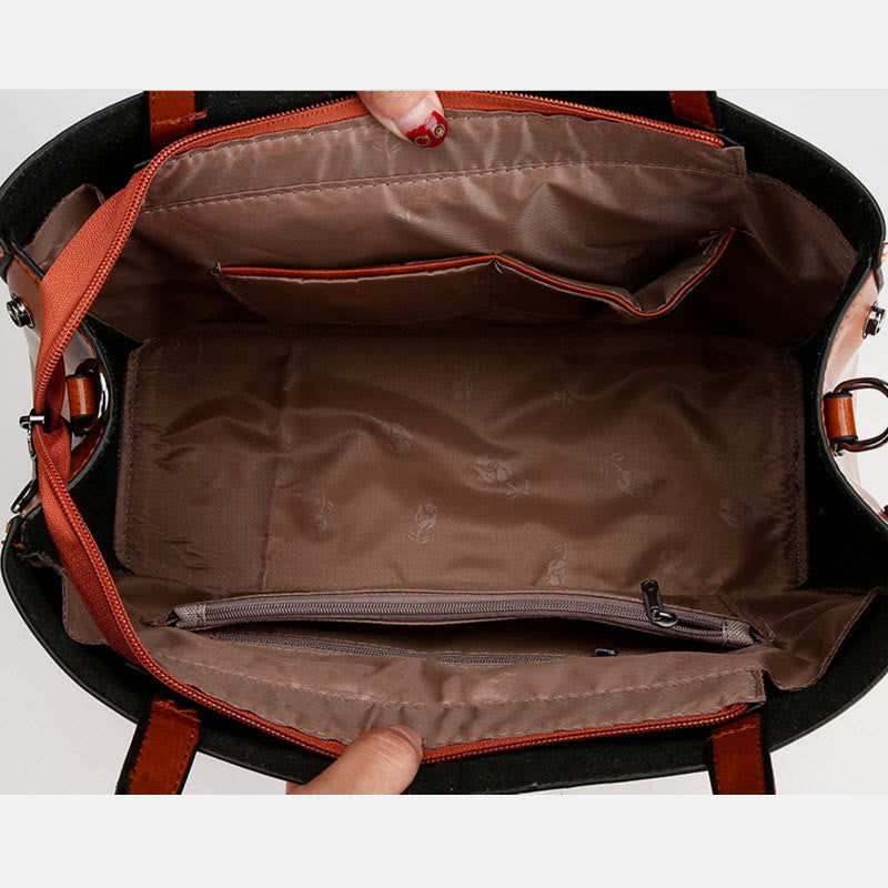 Minimalistische Tote Pure Color Leder Umhängetasche für Damen - image 1