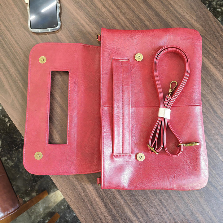 Umhängetasche aus veganem Leder für Damen, modische Handtasche mit Umhängegurt