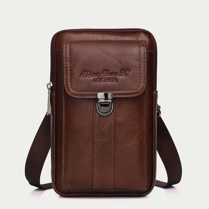 Kleine Umhängetasche für Herren, Business-Tasche aus echtem Leder, tragbar
