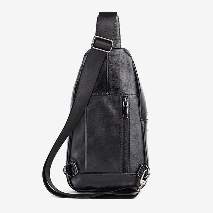 Sling-Rucksack aus echtem Leder, Retro, Mehrzweck-Umhängetasche, Schultertasche, Brusttasche