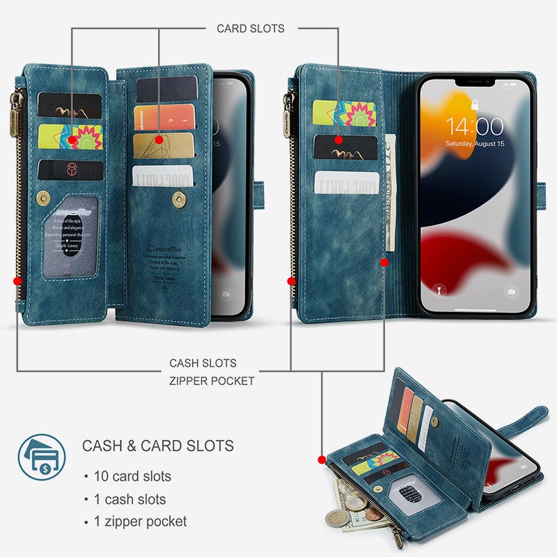 Retro-Handytasche aus Leder für iPhone und Samsung mit Münzfach