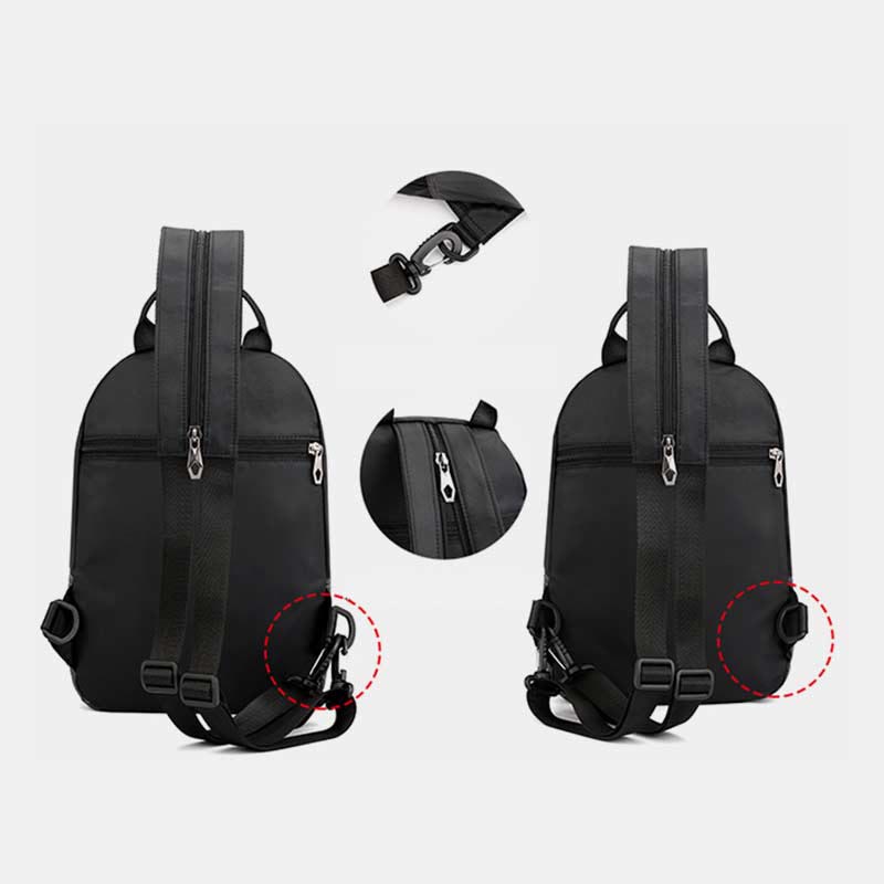 Schultertasche für Herren, lässig, wasserdicht, verstellbare Reißverschlussgurte, Rucksack