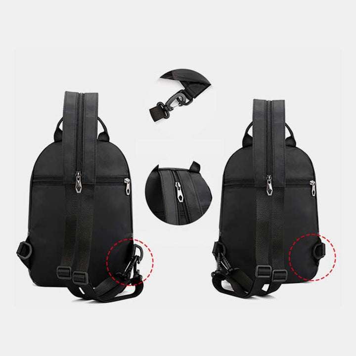 Schultertasche für Herren, lässig, wasserdicht, verstellbare Reißverschlussgurte, Rucksack
