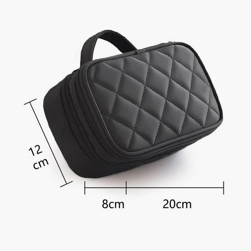 Wasserdichte Make-up-Tasche mit zwei Fächern, tragbare Aufbewahrungstasche aus Nylon