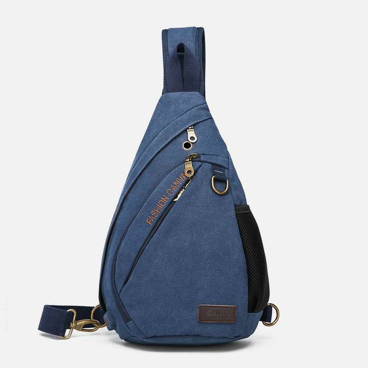 Canvas Brusttasche Herren Minimalistische Reise Große Schultertasche