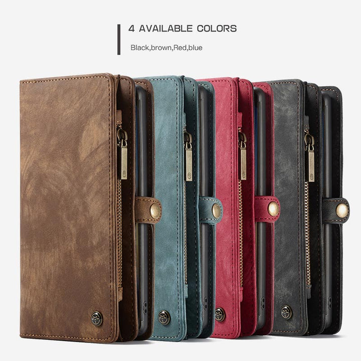 Retro Leder Brieftasche Handytasche für iPhone Samsung Huawei mit Multi-Slot