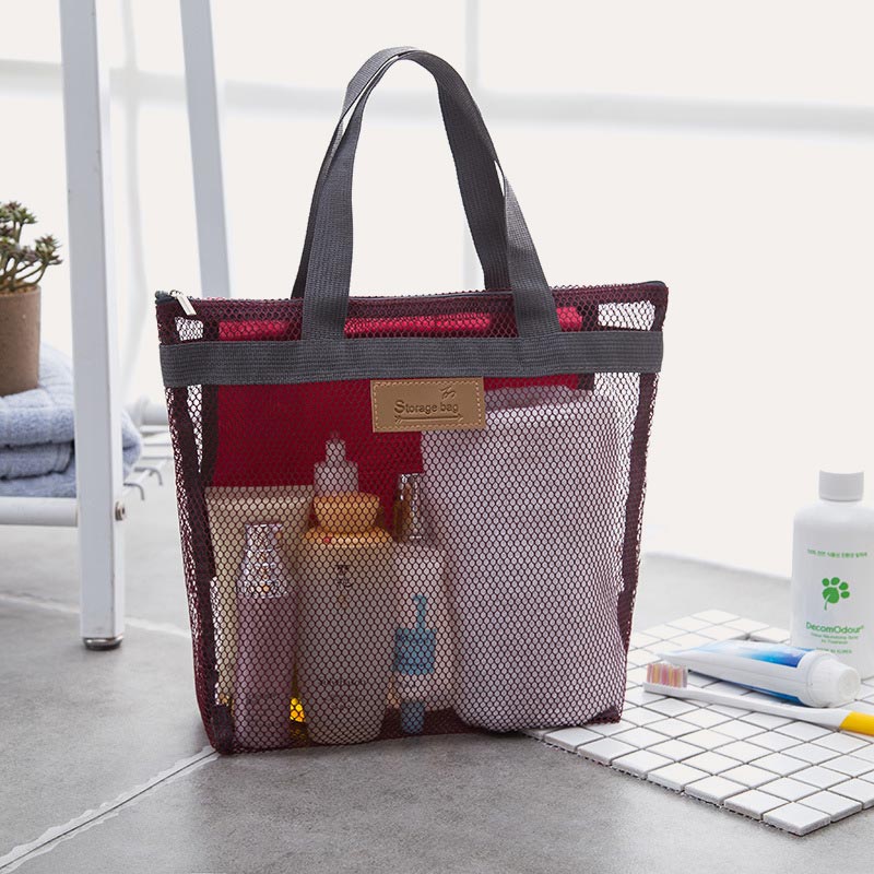 Faltbare, waschbare Netz-Strandtasche, leichte Pool-Tragetasche