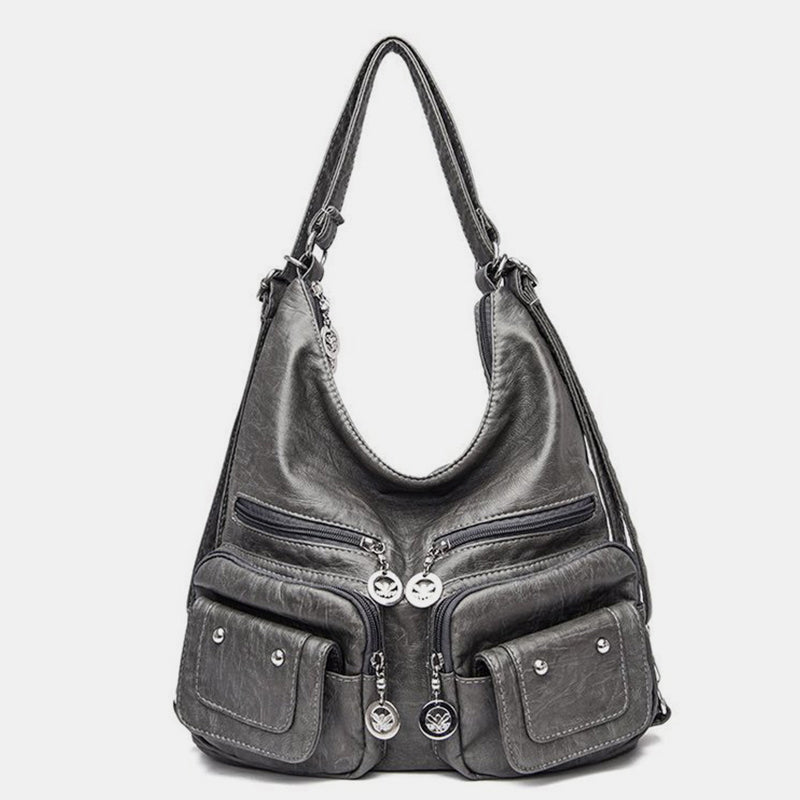 2-Wege-Verwendung, mehrere Taschen, große Kapazität, Vintage-Rucksack, Umhängetasche