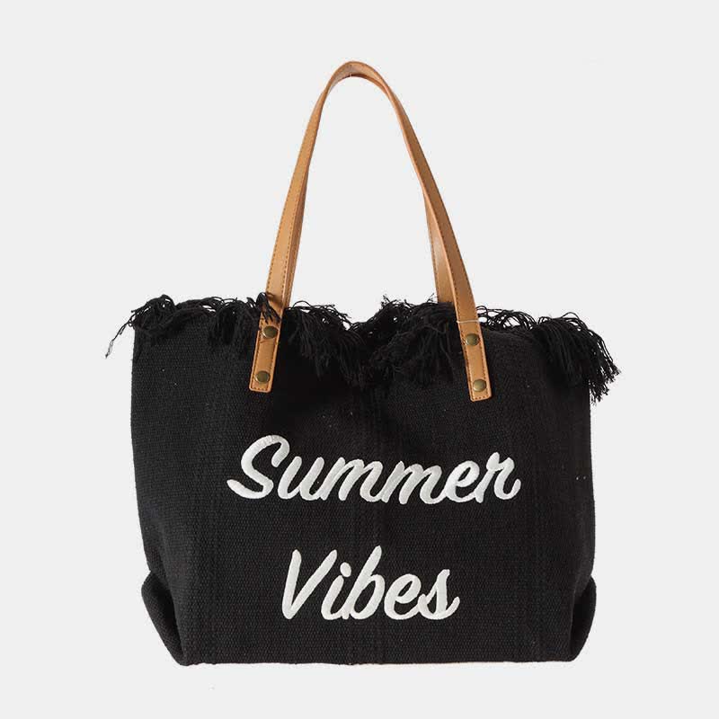 Canvas-Einkaufstasche, Sommer-Signatur, extragroße Schulterhandtasche, Geldbörsen