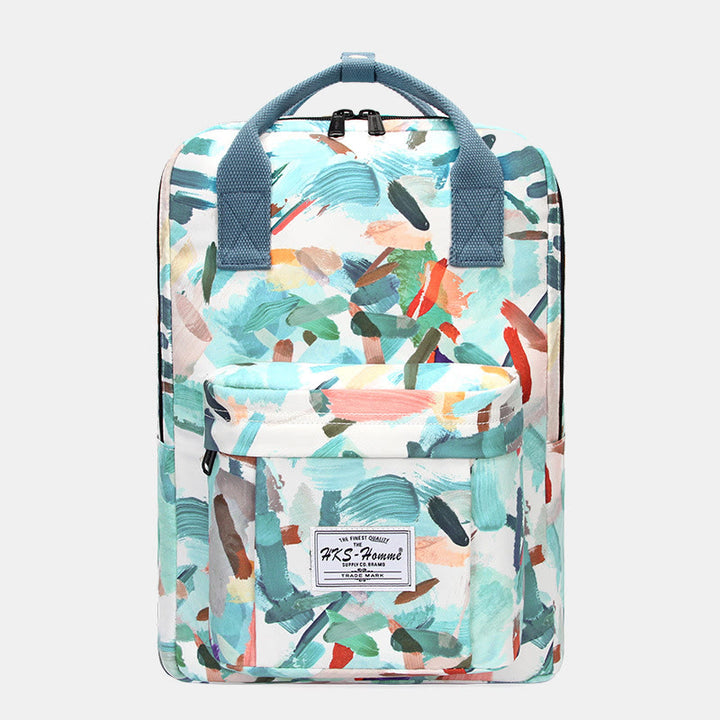 Mehrfarbig bedruckter Laptop-Rucksack, 15,6 Zoll, College-Schule, Büchertasche, Reise-Tagesrucksack