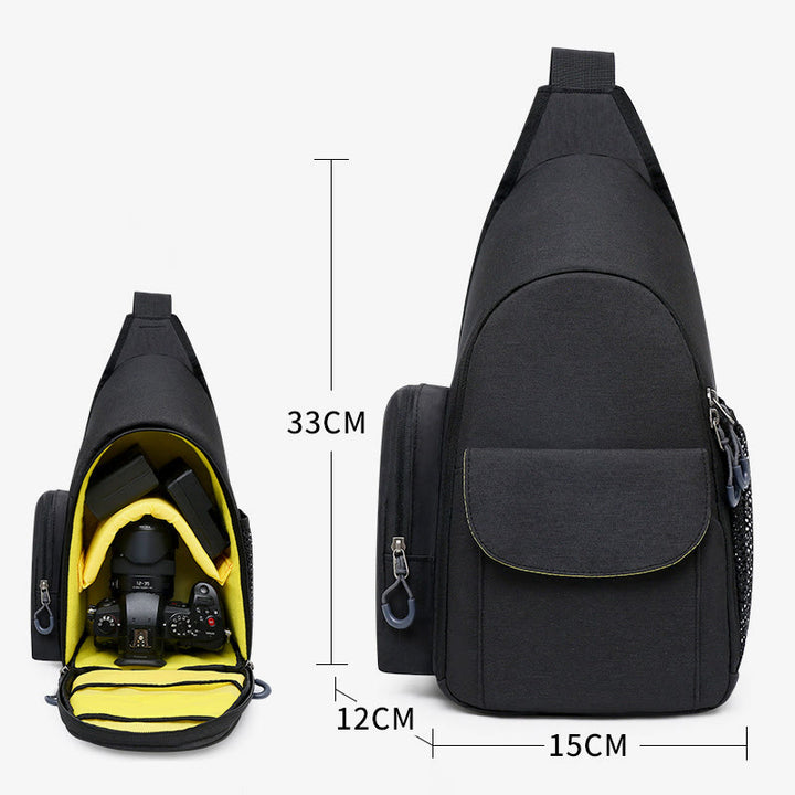 SLR-Digitalkameratasche für den Außenbereich, robuste Brusttasche aus Nylon
