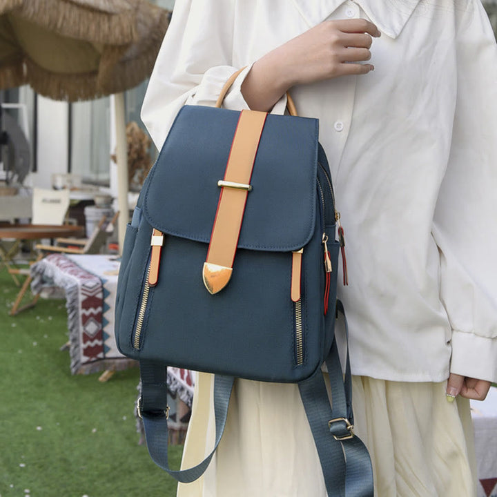 Nylon-Rucksack für Damen, einfarbig, Freizeittasche mit großer Kapazität