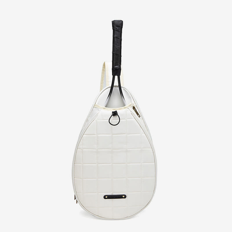Schlägertasche für Damen, kariertes Muster, wasserdichte Umhängetasche aus Polyester