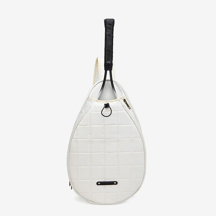 Schlägertasche für Damen, kariertes Muster, wasserdichte Umhängetasche aus Polyester - Weiß - image 15