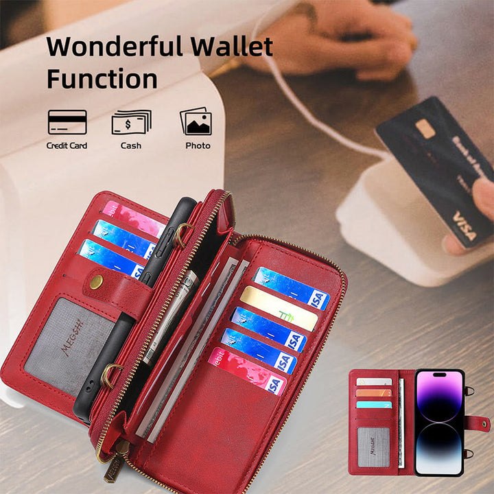 Brieftasche Handyhülle für iPhone Crossbody Multifunktionale PU Leder Brieftasche